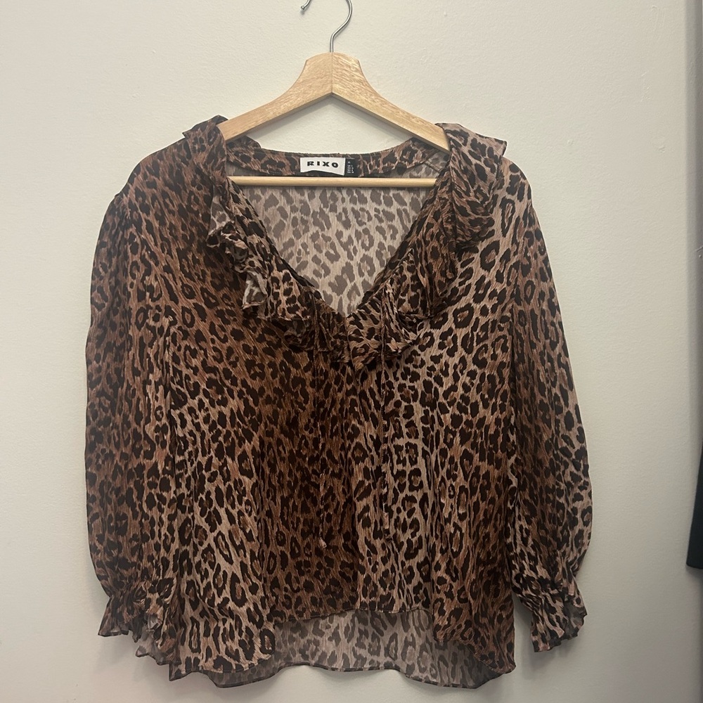 RIXO Leopard Print Women's Top
